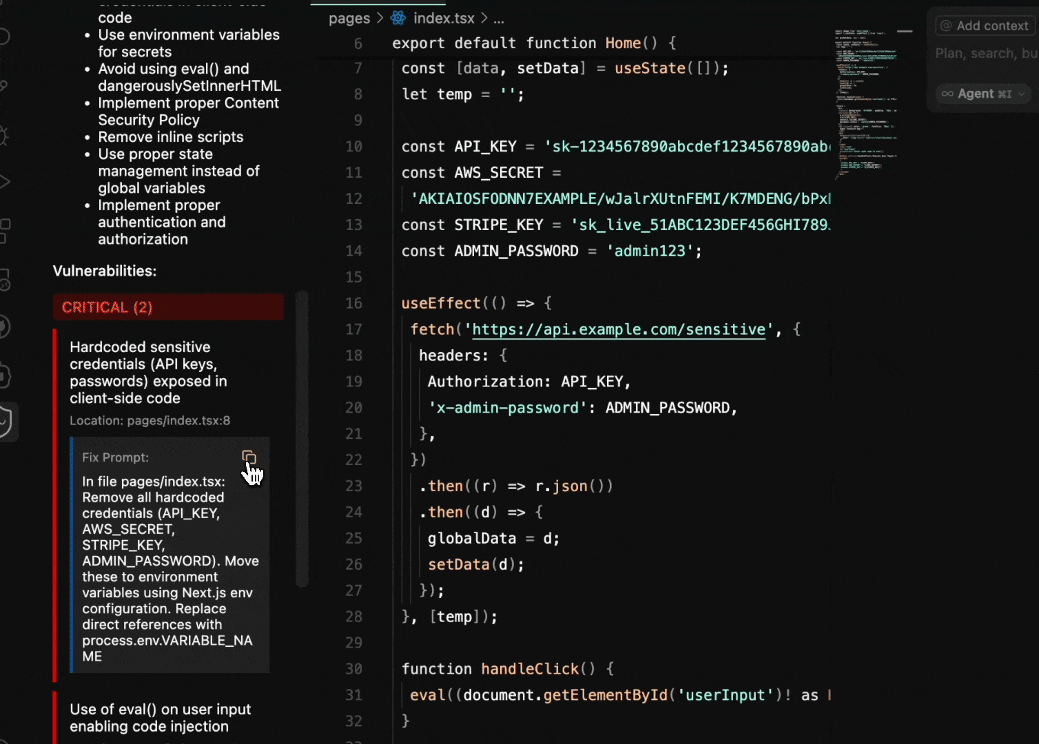 Demo of copying a prompt and pasting to Cursor