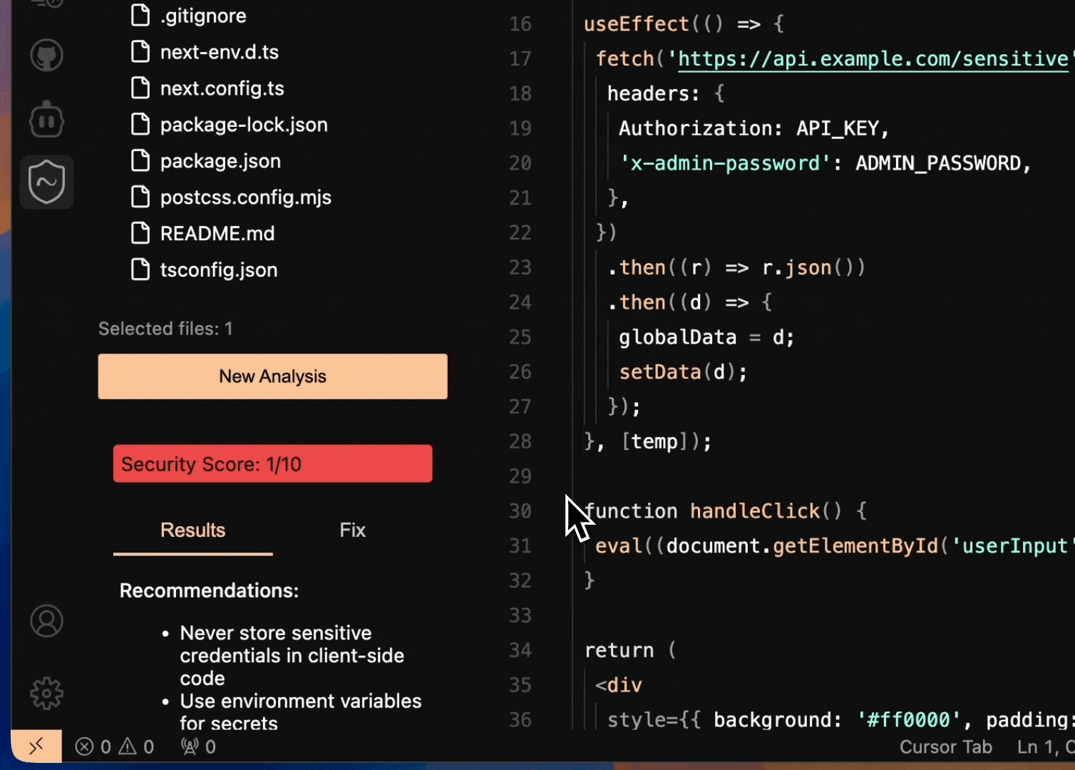 Demo of the SecureVibe's report
